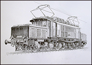 Bleistiftzeichnung Lok BR94