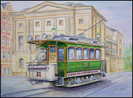 Aquarell Straßenbahn Chemnitz